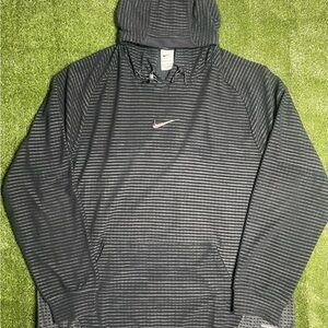 Nike Hoodie Mens Black Pro Therma-Fit ADV Fleece Pullover Center Swoosh